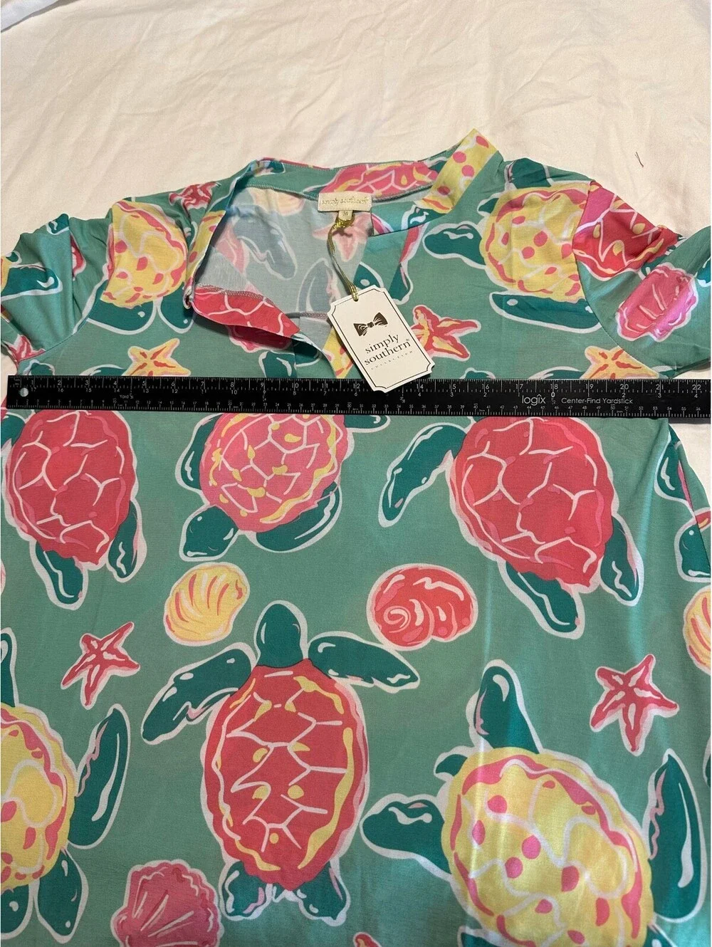 NWT Simply Southern Tropical Sea Turtle Tunic Dress Cover-Up Size Medium